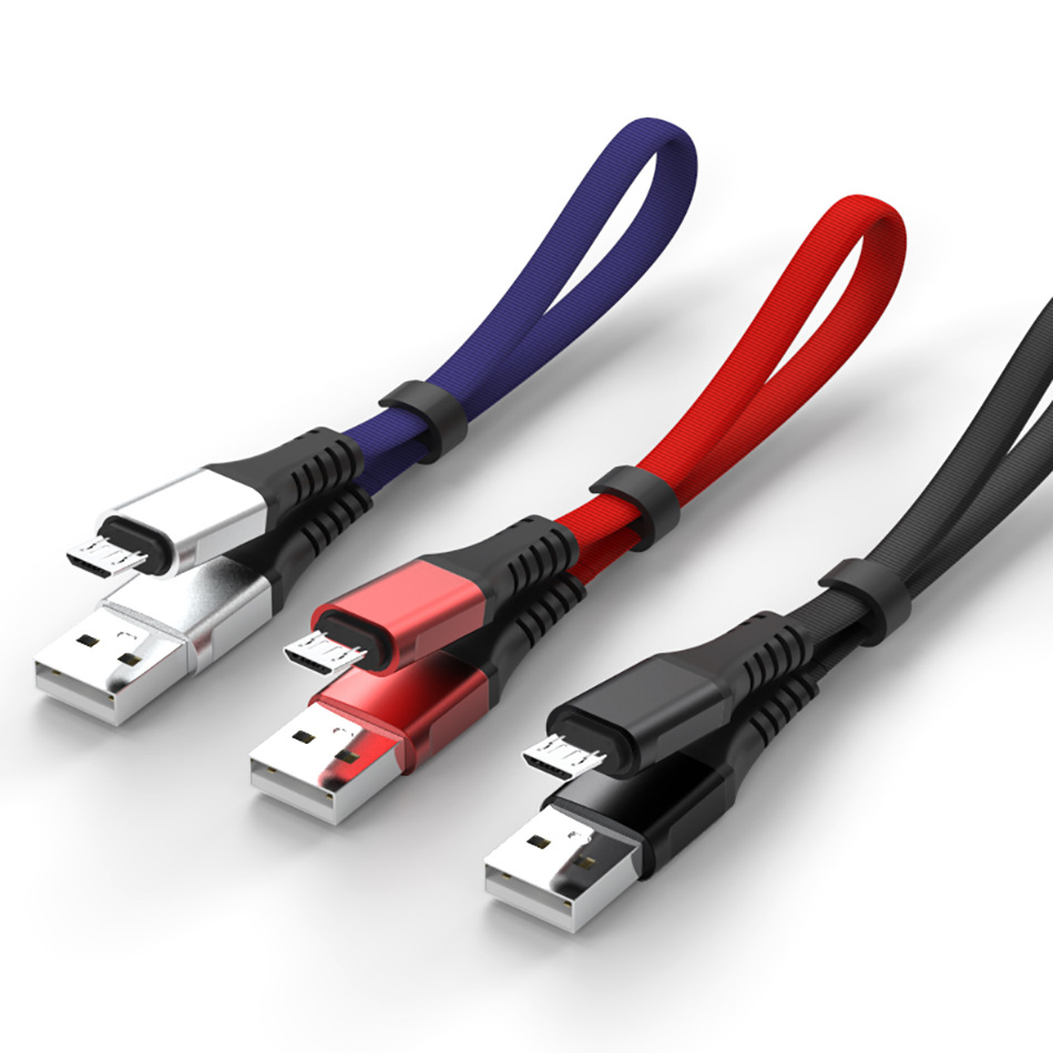 2.4A fabric braided flat wire mobile power cord
